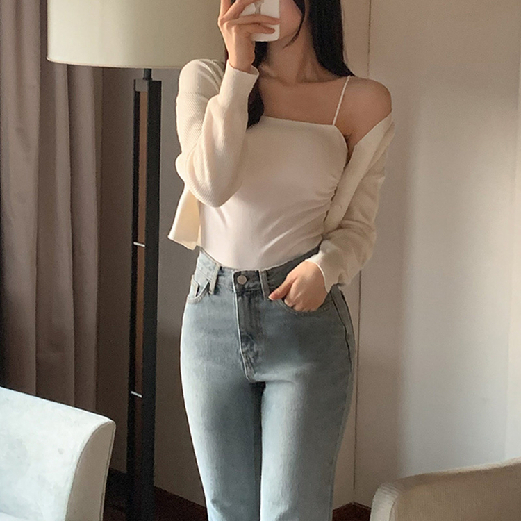 【丈別】【カップ付き】デイリーキャミソール Ivory