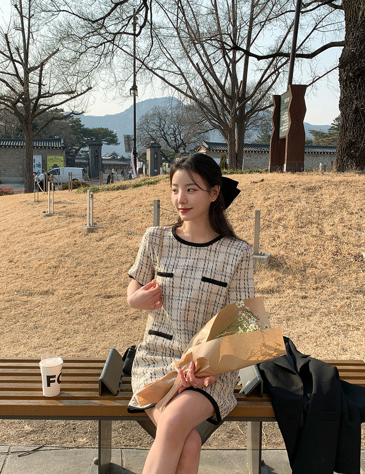 sandro ツイード 半袖ミニワンピース sandro ツイード 半袖ミニワンピース