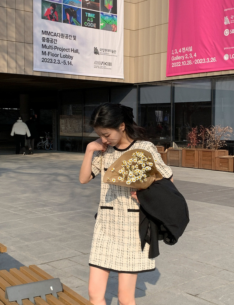 黒いツイード風ミニワンピース 半袖 楽天市場】送料無料 量産型 地雷系 ワンピース 参戦服 サブカル