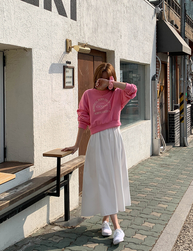 (4color/여리핏) 메이 플리츠 롱 스커트 아이보리