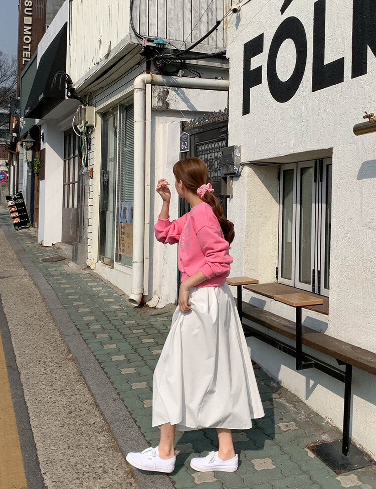 (4color/여리핏) 메이 플리츠 롱 스커트 아이보리