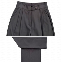パンツ ハイウエストピンタックワイドスラックス