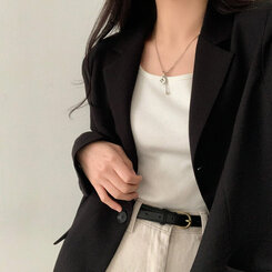 ベーシックボタンオーバーフィットジャケット5色 ブラック