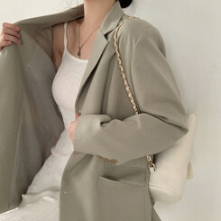 ベーシックボタンオーバーフィットジャケット5色 ミント