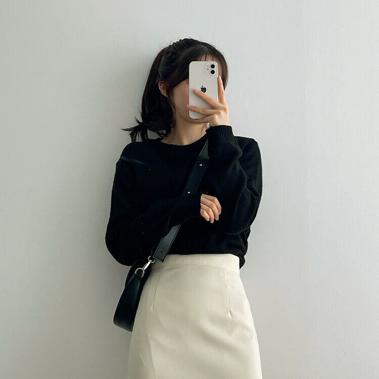 ベーシックピンタックAラインロングスカート クリーム