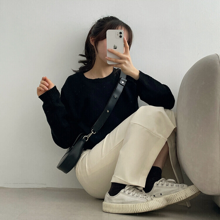 ベーシックピンタックAラインロングスカート クリーム