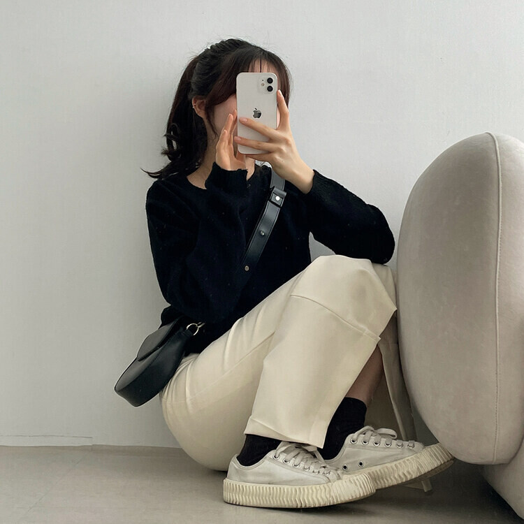 ベーシックピンタックAラインロングスカート クリーム