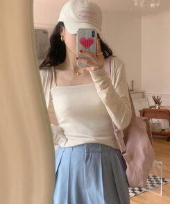 配色英文刺繍キャップ アイボリー