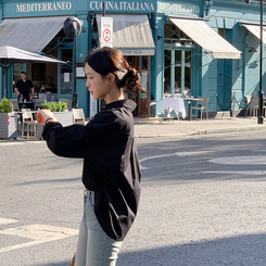 ポケット付きコットンシャツ BLACK