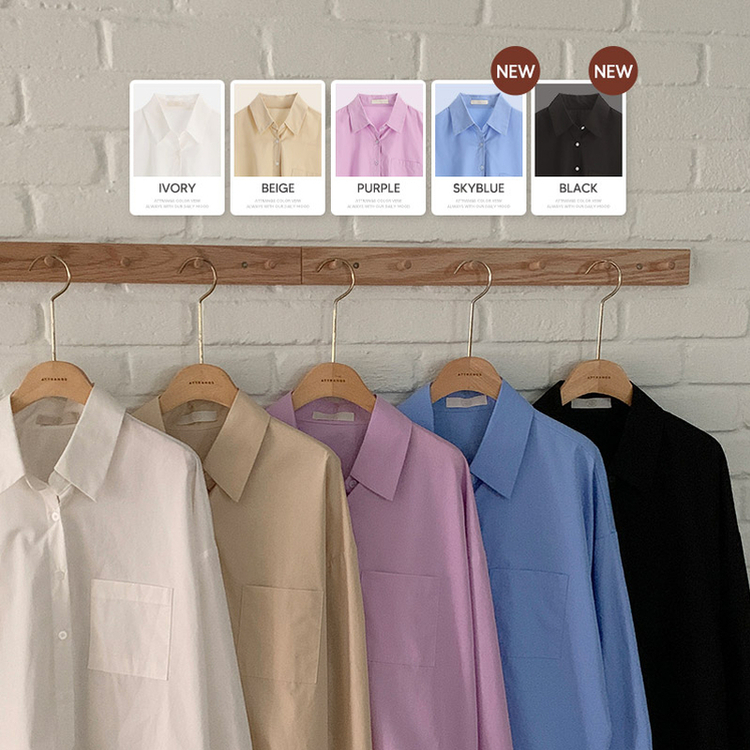 ポケット付きコットンシャツ