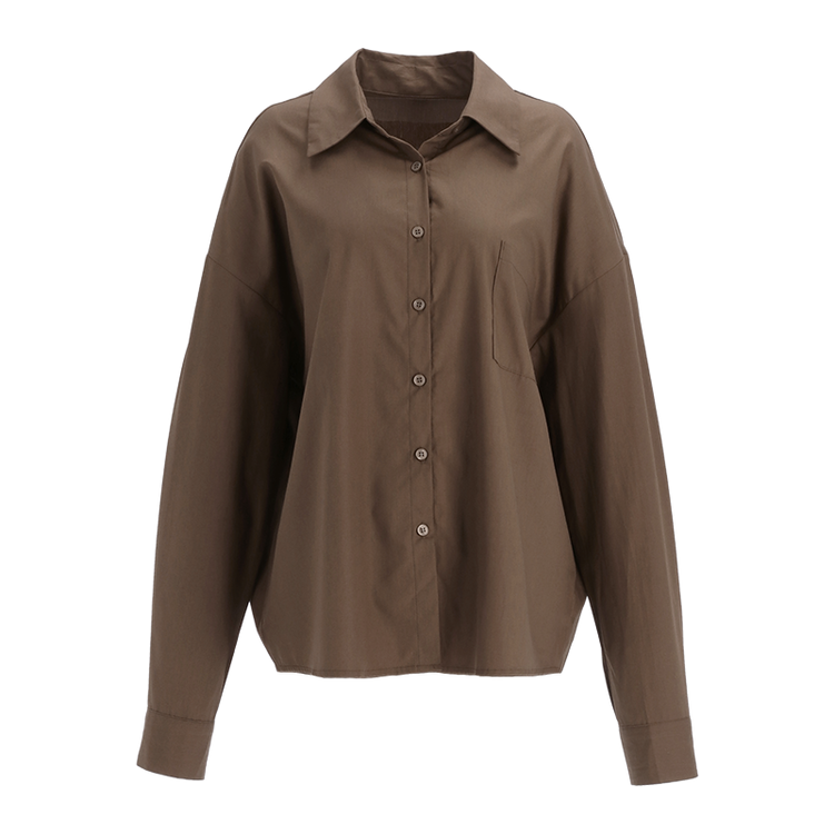 ポケット付きコットンシャツ