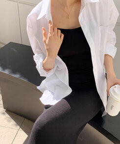 ロングワンピース 半袖ロングワンピース Black