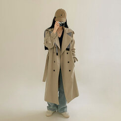 ベーシックセーラーカラートレンチロングコート｜コート｜韓国