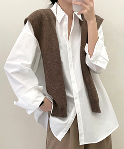 ベーシックオーバーフィットシャツ5色 IVORY