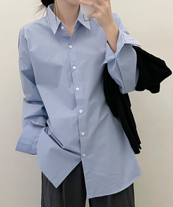 ベーシックオーバーフィットシャツ5色 SKY BLUE