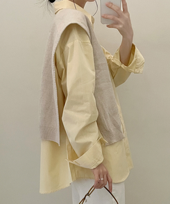 ベーシックオーバーフィットシャツ5色 YELLOW