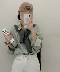 ベーシックオーバーフィットシャツ5色 MINT