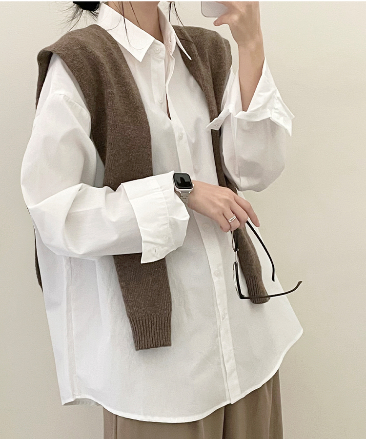 ベーシックオーバーフィットシャツ5色 IVORY