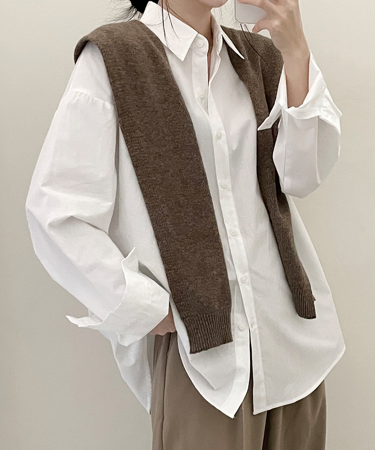 ベーシックオーバーフィットシャツ5色 IVORY