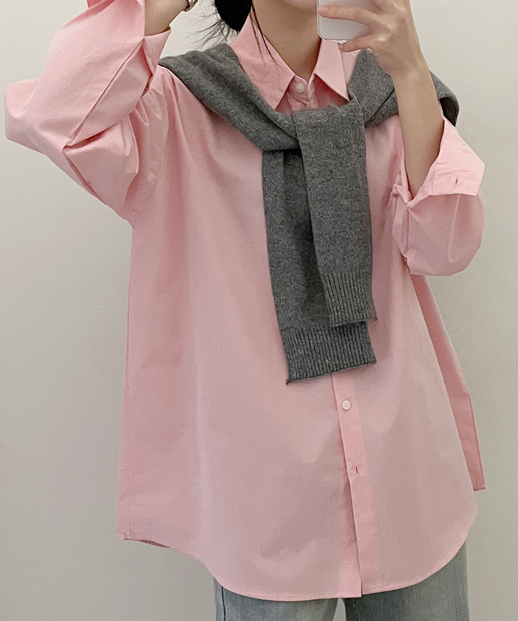 ベーシックオーバーフィットシャツ5色 PINK