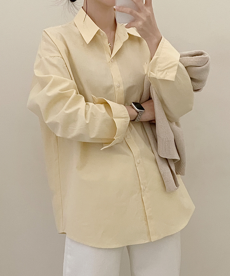 ベーシックオーバーフィットシャツ5色 YELLOW