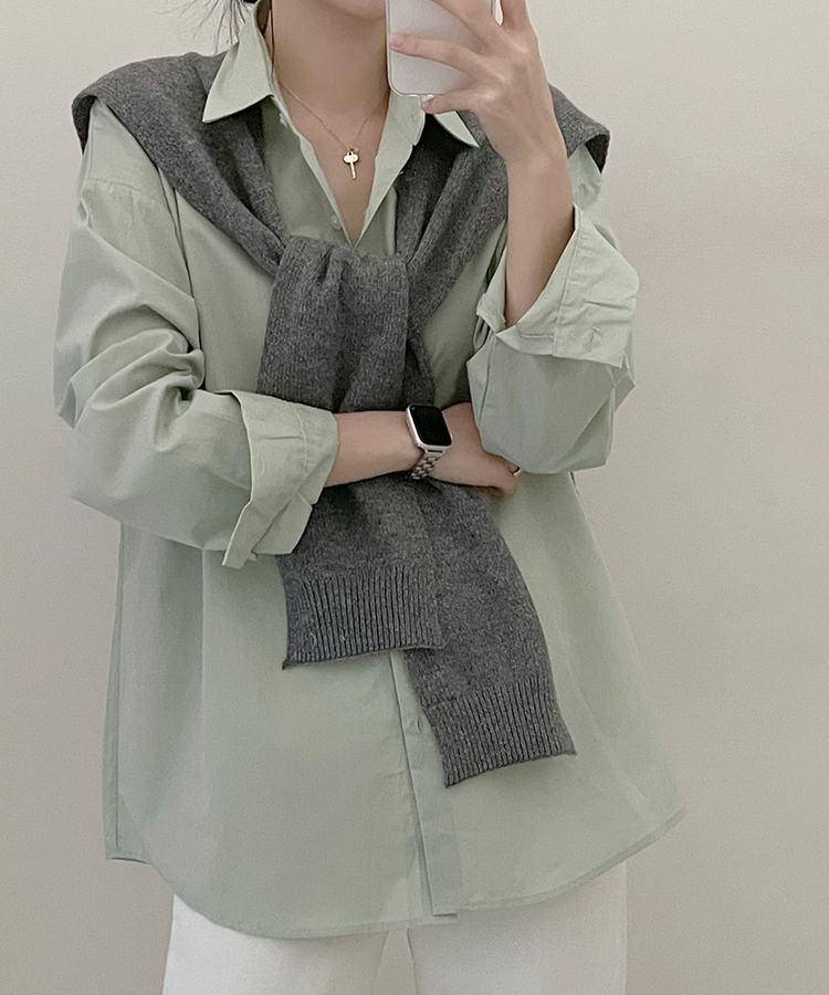 ベーシックオーバーフィットシャツ5色 MINT