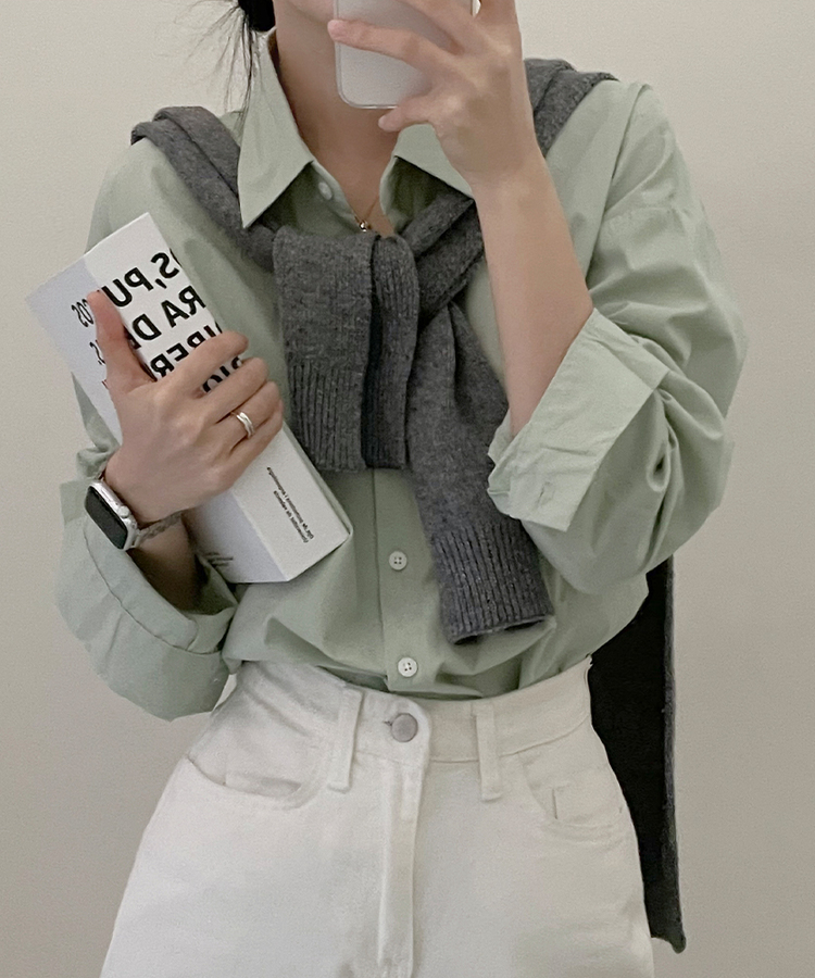 ベーシックオーバーフィットシャツ5色 MINT