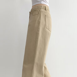ベーシックストレートワイドパンツ5色(SHORT/BASIC/LONG) BEIGE(S)
