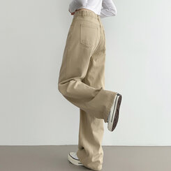 ベーシックストレートワイドパンツ5色(SHORT/BASIC/LONG) BEIGE(S)