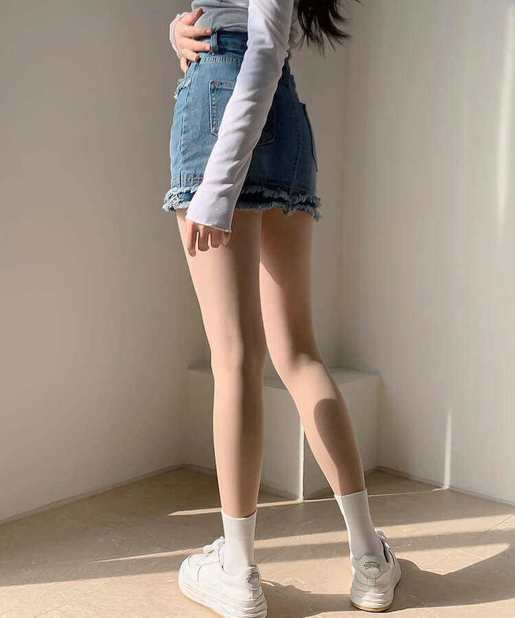 ダメージAラインデニムミニスカート(パンツ付き)｜ミニスカート｜韓国