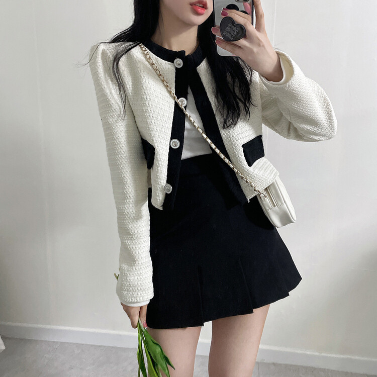 2plan ツイードジャケット　韓国　短丈 楽天市場】ジャケット レディース ノーカラー 韓国 ツイード
