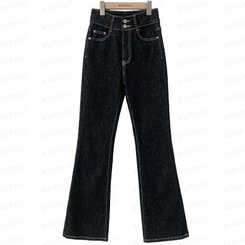 パンツ ツーボタンブーツカットデニムパンツ(SHORT/BASIC/LONG)