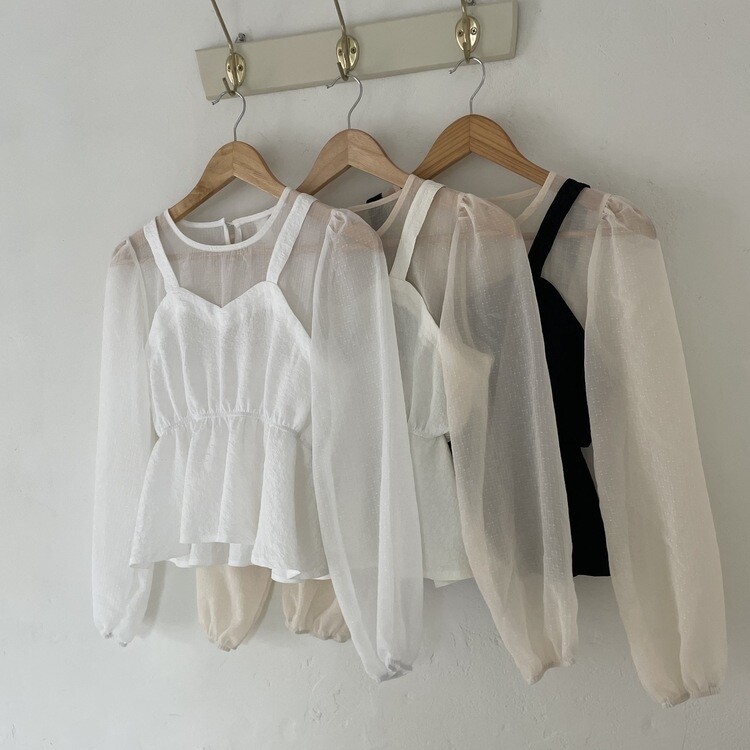 【美品】yuhan wang フラワー レース ビスチェ シースルー ブラウス by muni:r ブラウス シャツ フラワーリボンシースルービスチェ