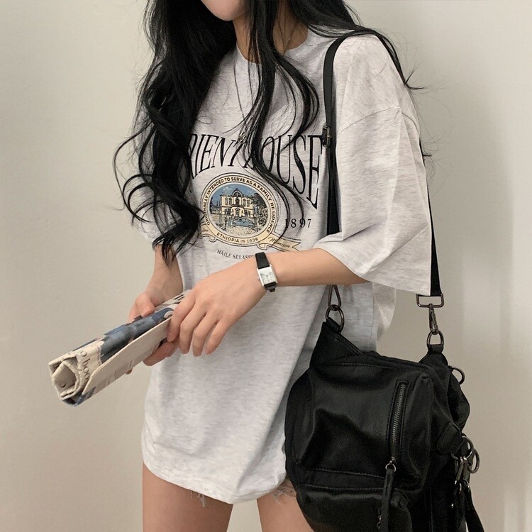 빈티지한매력 오버핏 레터링 박스 반팔티셔츠 3color 백메란지