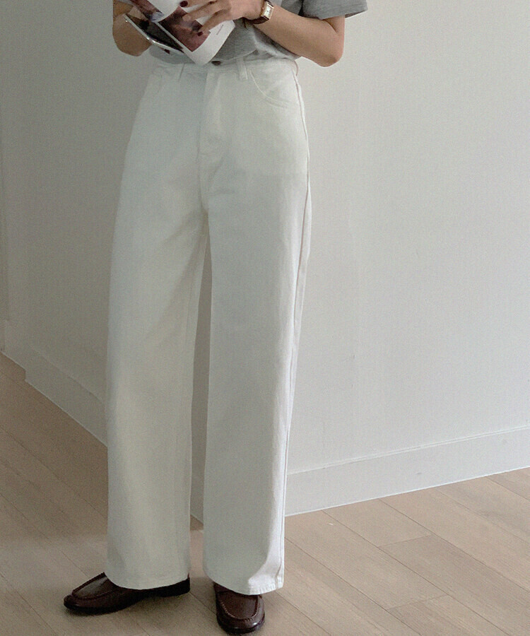 コットンポケットワイドパンツ(SHORT/BASIC/LONG) WHITE