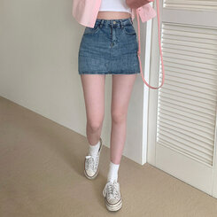 ISABEL MARANT ハイウエストテニムミニスカト 【関税込】 デニムスカート ミニスカート ボトムス[品番：JCSW0001790