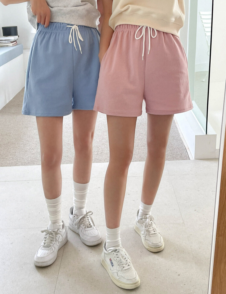 [SHORT/LONG]12カラーゴムショートパンツ スカイブルー