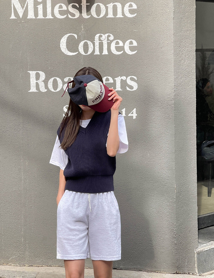 [SHORT/LONG]12カラーゴムショートパンツ メランジグレー