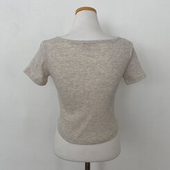 ピンタックスナップオフショルダークロップTシャツ5色