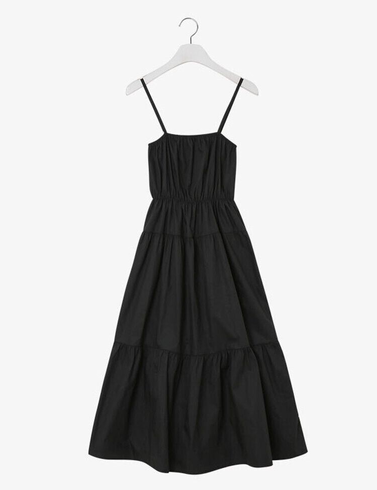 ロングワンピース Aラインシャーリングロングワンピース(2color)