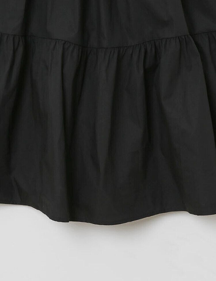 ロングワンピース Aラインシャーリングロングワンピース(2color)
