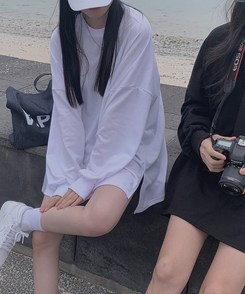 スリットオーバーフィットトレーナー ホワイト