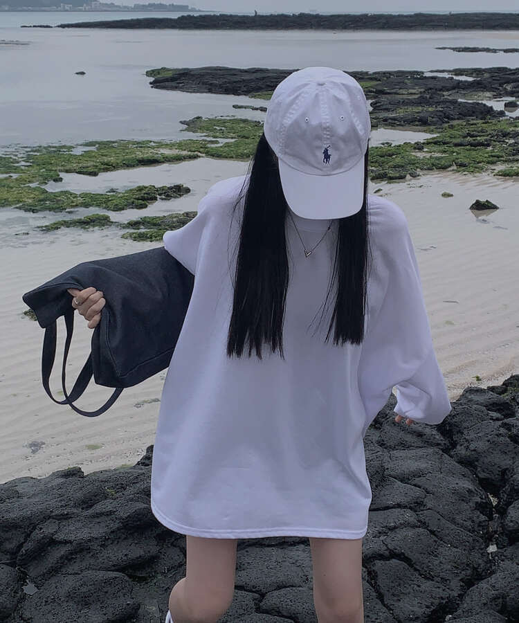 スリットオーバーフィットトレーナー ホワイト