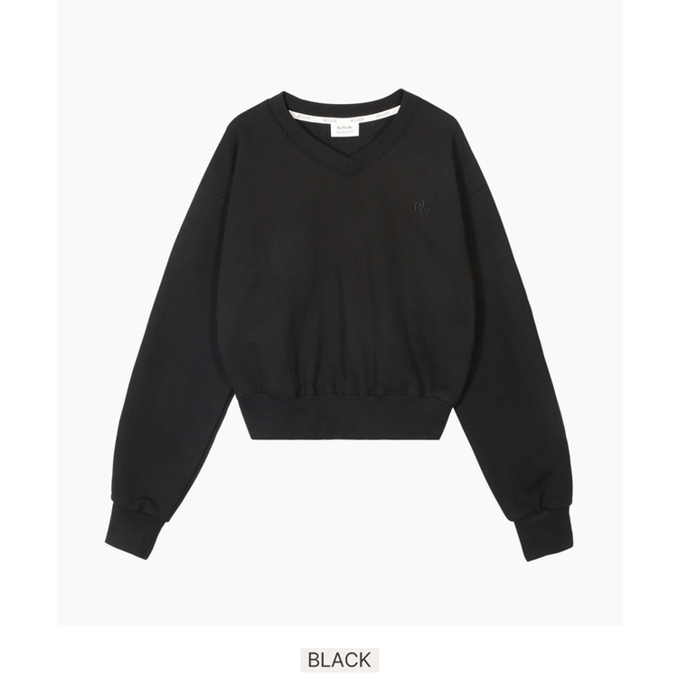 STS30279 BLD刺繍Vネッククロップトレーナー5色 スウェット STS30279 BLD刺繍Vネッククロップトレーナー5色 スウェット