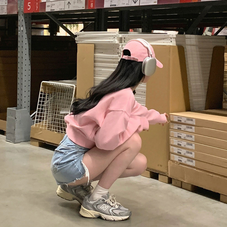 BLD刺繍Vネッククロップトレーナー5色｜スウェット｜韓国ファッション