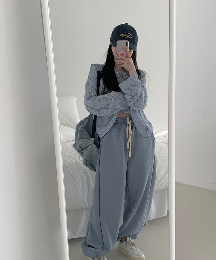 シースルーピンタックルーズフィットニット5色｜ニット｜韓国