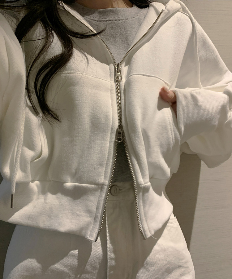 ポケットクロップフードジップアップ(2タイプ)｜ジャンパー｜韓国