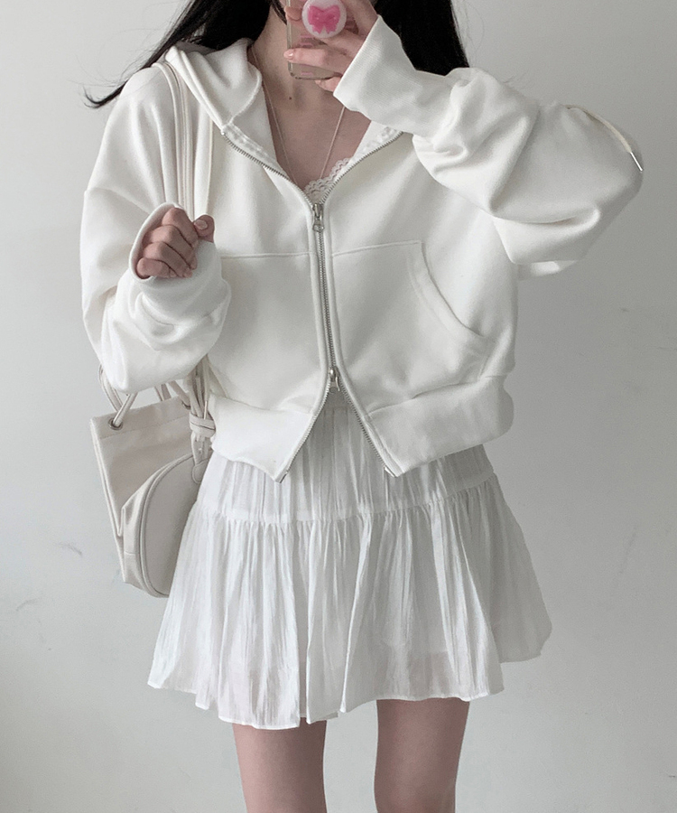 ポケットクロップフードジップアップ(2タイプ)｜ジャンパー｜韓国