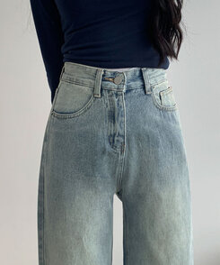 ハイウエストストレートワイドデニムパンツ(SHORT/LONG) LIGHT DENIM