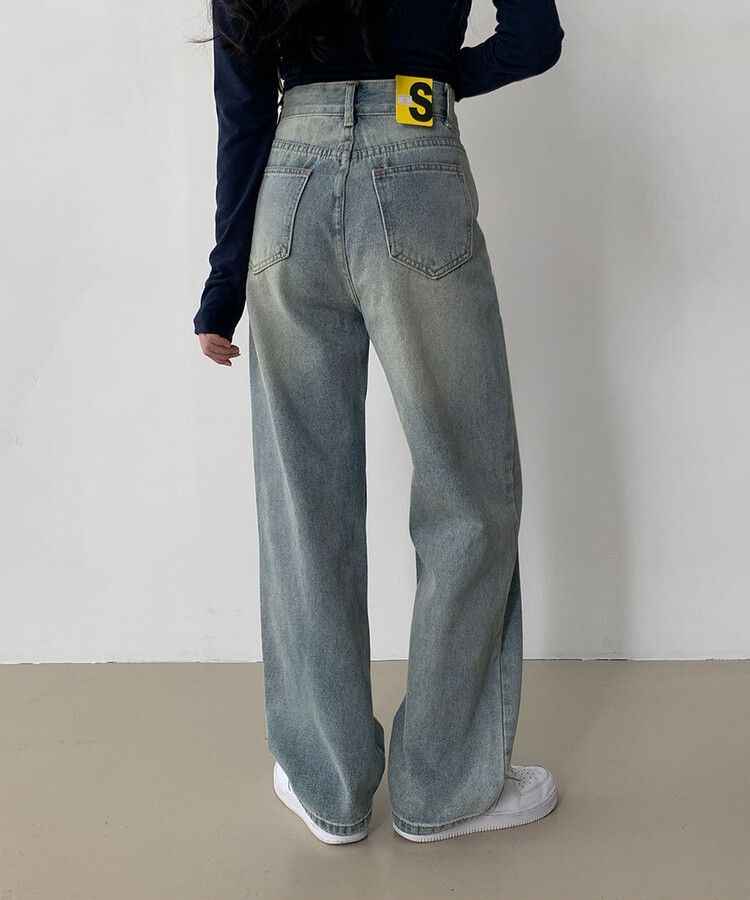 ハイウエストストレートワイドデニムパンツ(SHORT/LONG) LIGHT DENIM